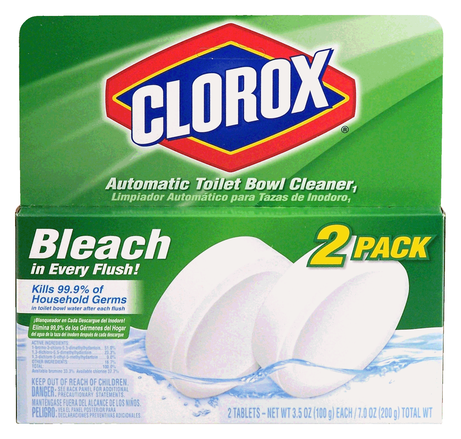 Clorox automatic toilet bowl cleaner twin pack tank drop in with bleach Full-Size Picture